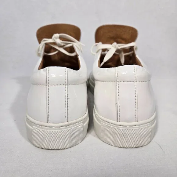 NAHARIYA Old Money Normcore WHITE Patent Leather Sneakers Shoes